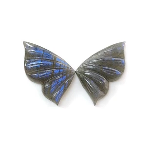 Par de mariposas labradorita natural sin calefacción talladas a mano 21,80 quilates 26*15 mm - Imagen 1 de 4
