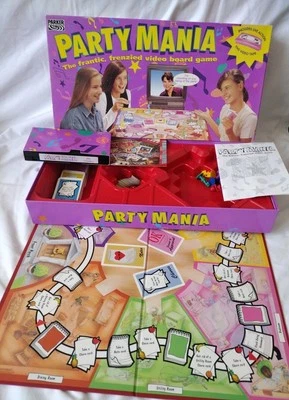 Vintage Party Mania Video Board Game *MISSING 2 CARDS* 1994 Parker Bros - Image 1 of 4