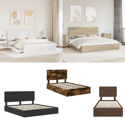 Bettrahmen Gästebett Bettrahmen Betten Doppelbett mit Kopfteil Holzwerkstoff - Bild 1 von 4