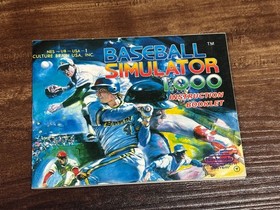 Baseball Simulator 1.000 1000 Nintendo NES Instruction Manual Only