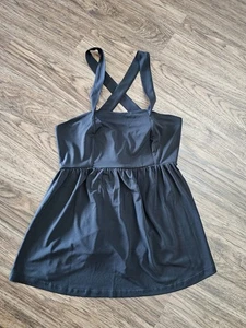 Belle Pogue Black Babydoll Tank Top Cross Back Strap Size Small NWT - Picture 1 of 7
