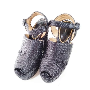 Dolce and Gabbana Sandals Women Black Linen 2884549 - Picture 1 of 11