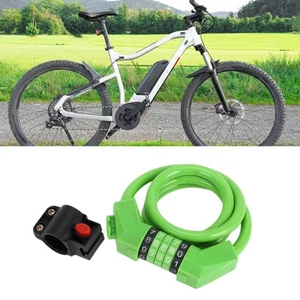 Extended Bicycle Padlock Cable Lock 130cm Resettable 5 Digit Bike Lock Green Set - Picture 1 of 6