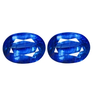 5.32 Ct Transperent [2Pcs Pair] Charming Oval 9.1 x 7.2 MM Royal Blue Kyanite - Picture 1 of 5