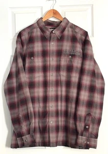 HARLEY DAVIDSON Mens Red Plaid Nylon Lined Flannel Jacket Sz XL - Picture 1 of 13