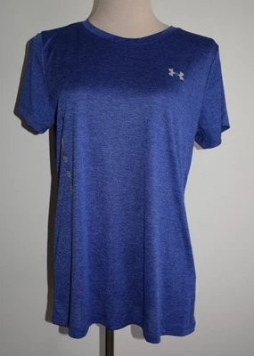 New Womens Under Armour Top Large Purple Loose Fit Heatgear Short Sleeve Shirt - Image 1 of 3