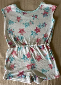 Lands' End After Swim Romper Size Large (10-12) White With Red And Blue Stars - Picture 1 of 2