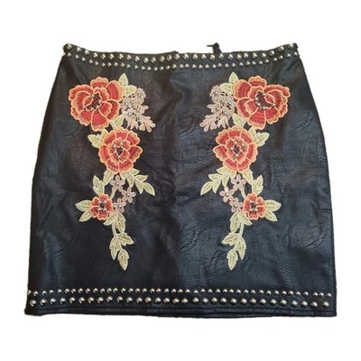 Falda bordada de cuero sintético Romeo & Juliet para mujer M negra - ver descripción Foto 1 de 4