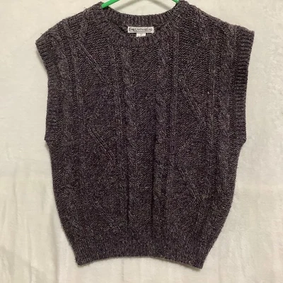 Vintage GAP Clothing Co. 80s Wool Blend Knit Sweater Vest Braid Cottagecore Sz S - Image 1 of 4