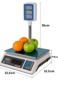 Bilancia Elettronica Digitale 40 kg Professionale da Banco con Doppio Display - Picture 1 of 9
