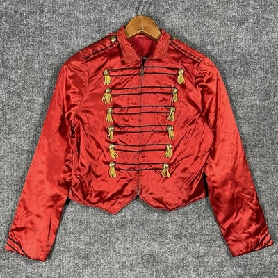 Chaqueta Uniforme Banda de Marcha DE COLECCIÓN Niños Talla M Rojo Seda Dorado Botones Años 40 50 Foto 1 de 4