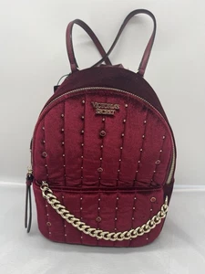 Victoria’s Secret Red Velvet Small VS City Backpack Band NEW - Picture 1 of 11
