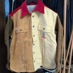 Marni x Carhartt WIP Work Shirt Jacket Canvas Corduroy Beige Size XS Unisex Used - Picture 1 of 5