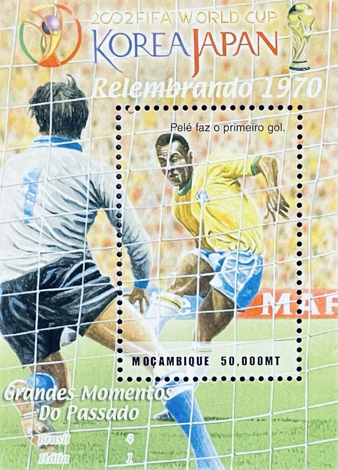 MOZAMBIQUE 2002 MNH COPA MUNDIAL DE LA FIFA SELLOS DE FÚTBOL S/S COREA JAPÓN PELÉ DEPORTES Foto 1 de 1
