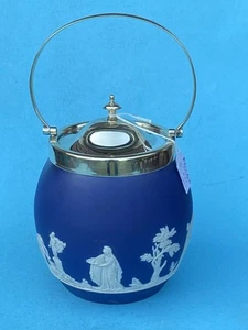 RAR: Alter dunkel-blauer W. Adams Jasper Ware Eiswürfel-Topf, England ~1860-90 - Bild 1 von 19