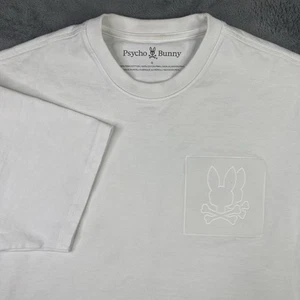T-shirt Psycho Bunny uomo 5 media bianca teschio incrociato logo Pima maglia designer - Foto 1 di 15