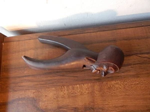 ANTIKER SCHWARZWÄLDER DUNKLER HOLZ FIGUR NUSSKNACKER MIT ABGEBROCHENER NASE INTRNTL VERKAUF - Bild 1 von 6