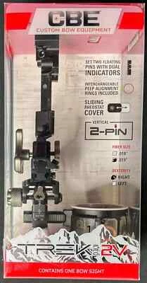 CBE Trek Pro 2V .019 Archery Sight 2 Vertical Pins Right Hand-New