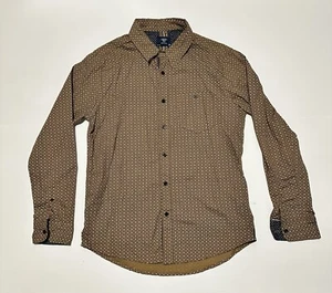 Level Ten Men's Long Sleeve Button Up Shirt Medium Brown Blue White - Picture 1 of 5