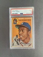 1954 Topps #128 Hank Henry Aaron Braves Rookie RC PSA 3 VG