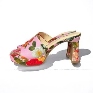 🌻NEU w.Box NINE WEST Bammah Pink Multi Plateau Pantolette Sandale | Größe 6. - Bild 1 von 14