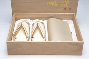 DEAR VANILLA JAPANESE KIMONO HANDBAG PURSE ZORI SET 23.5cm GENUINE SILK ORIGINAL - Picture 1 of 9