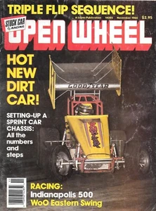 Open Wheel Magazine November 1986 New Dirt Car Indianapolis 500 Chassis Set Up - Picture 1 of 1
