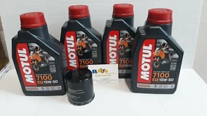 4 LT KI TAGLIANDO FILTRO OLIO MOTUL 7100 15W50 BMW R 1200 RT SE 10-12 - Foto 1 di 1