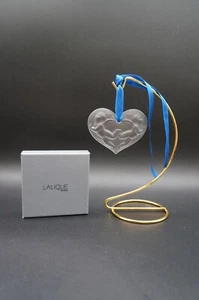 Lalique Crystal Christmas Ornament 1996 Heart Two Cherubs With Original Box. - Picture 1 of 8