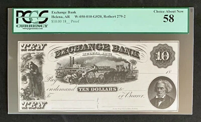 NQC Exchange Bank $10 18__ Rothert 279-2 Proof (Extremely Rare & Only 1 Known) - Image 1 of 2