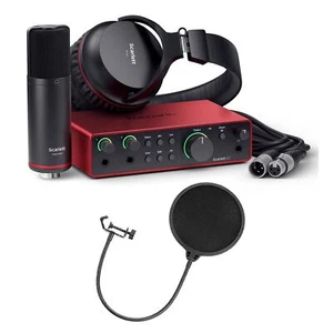 Focusrite Scarlett 2i2 Studio (4th Gen) Recording Package Bundle with Pop Filter - Picture 1 of 9