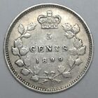 OLD CANADIAN COIN 1899 - 5 CENTS - .925 SILVER - Victoria - Nice