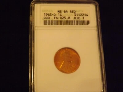 1963-D  1C       DDO               ANACS   MS 64  RED - Image 1 of 2