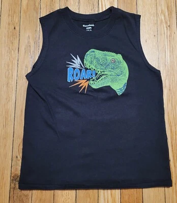 Garanimals Black Sleeveless T-Shirt Dinosaur T-Rex "Roar" Graphic Boys 5T - Image 1 of 4