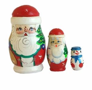Matryoshka Painted By Hand - Father Christmas - Christmas Decoration By Sorokine - Picture 1 of 1
