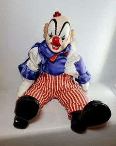 Muñeca payaso sentado de porcelana de 18"" VICTORIA IMPEX cuerda musical - Imagen 1 de 11