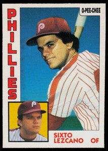 1984 O-Pee-Chee OPC Set Break Sixto Lezcano Philadelphia Phillies #185