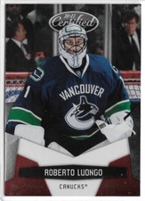 2010-11 Panini Certified Roberto Luongo Platinum Red #'d 112/999 Canucks
