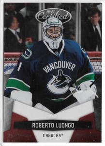 2010-11 Panini Certified Roberto Luongo Platinum Red #'d 112/999 Canucks