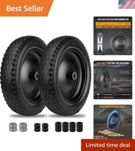 Pneumatici Flat-Free 4.80/4.00-8 per carriola - 14,5" solidi, resistenti alle forature confezione da 2 - Foto 1 di 9
