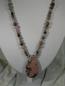 20" Rhodonite Bead Necklace - Picture 1 of 2