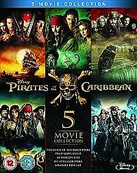 Pirates of the Caribbean 1-5 (Box Set) (Blu-ray, 2017)