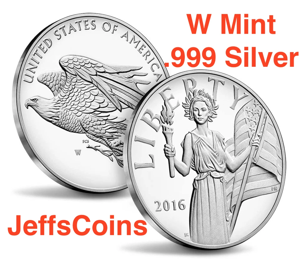 2016 W American Liberty Silver Medal Proof .999 Pure 1 troy oz. UH9 Eagle Blank - Image 1 of 4