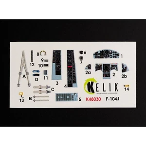 Calcomanías 3D interiores F-104J "Starfighter" para kit cinético KeliK K48030 escala 1:48  - Imagen 1 de 24