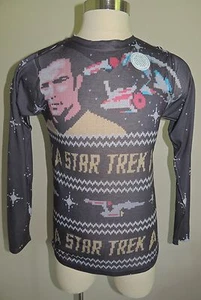 NWT MEN'S LOGO VISION 100% POLYESTER BLACK/GOLD "STAR TREK" SHIRT SIZE MED - Picture 1 of 7