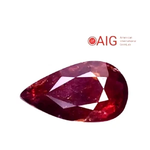 AIG certified 2.74 cts Red natural ruby pear cut loose gemstones "see video" - Picture 1 of 5