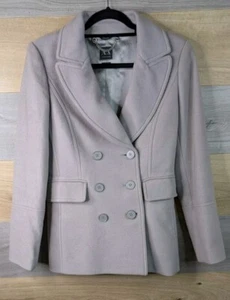 Armani Exchange Erbsenmantel Damen mittelgrau flieder Wollmischung getönt italienischer Stoff - Bild 1 von 21