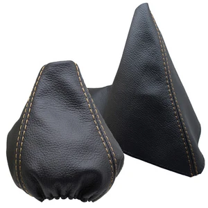 BMW X1 E84 (2009-2015) Soufflet Levier De Vitesse et Frein Cuir - Couture Beige - Imagen 1 de 1