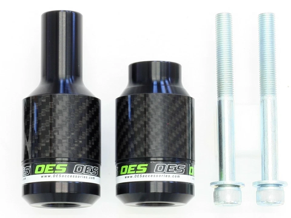 OES Carbon Frame Sliders Fits 2019-2023 Kawasaki ZX6R 636 ABS KRT No Cut Foto 1 de 1
