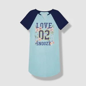 Max & Olivia Kids Girls Blue Sleep Shirt & Eye Mask Pajama Set Sleepwear Size XL - Picture 1 of 2